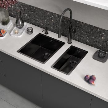 Кухонная мойка Reflexion Iseo RX2265BL оружейная сталь — фото 9, Кухонные мойки