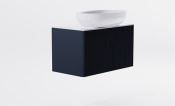 Тумба М-40 Slim 70см 1ящ RAL7024 мат./волна, раковина Атрия бел гл., столешница Solid бел гл. 4631177714504 — фото 2, Тумбы с раковиной