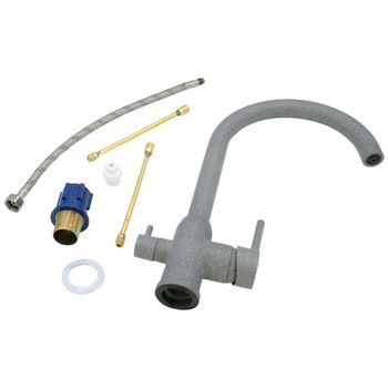 NAPOLI Смеситель д/кухни совмещенный с краном для питьевой воды, темно-серый камень 32664 — фото 8, Смесители для кухни