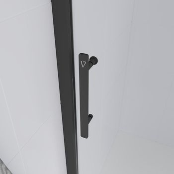 Душевая дверь Veconi Evo 100 B, 1000x1950, черный матовый, стекло тонированное матовое E1-B-100-12-C9 — фото 2, Душевые двери в нишу