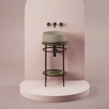 Мраморная полка Artceram Vogue для металлической консоли цвет emperador dark TFA012 92 — фото 1, Полки