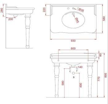 Ножки Artceram Hermitage для раковины (2 шт.) керамика цвет белый HEC003 01 00 — фото 2, Комплектующие
