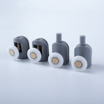 Ролики IDDIS 2 верхних, 2 нижних одинарные, D=23 мм серый, стекло 4 мм (966S23GR4DZ) — фото 2, Комплектующие для душевого оборудования