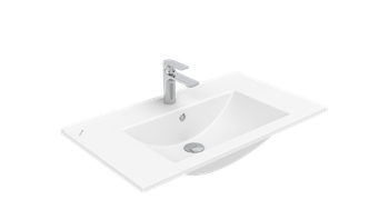 CREAVIT Раковина мебельная/подвесная (впритык к краю мебели) (46х81см) SU081-00CB00E-0000 — фото 1, Раковины накладные