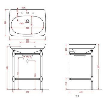 Консоль Artceram Civitas металлическая с сетчатой полкой для раковины цвет хром CIA002 71 — фото 2, Консоли для раковины