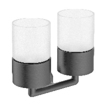 Стакан для ванной комнаты двойной Raglo R320.08.09, графит — фото 1, Стаканы для зубных щеток