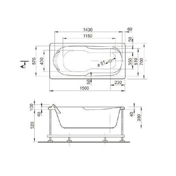 Veedi Ванна акриловая Iva 150х70 13415070 — фото 1, Акриловые ванны