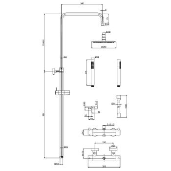 Товар: AQM8006BC Душевая система с термостатом, Ø250, 1/1 режим, латунная лейка, верхний душ - сталь, цвет медь шлифованная - фото 2 AQM8006BC Душевая система с термостатом, Ø250, 1/1 режим, латунная лейка, верхний душ - сталь, цвет медь шлифованная — фото 2, Душевые системы