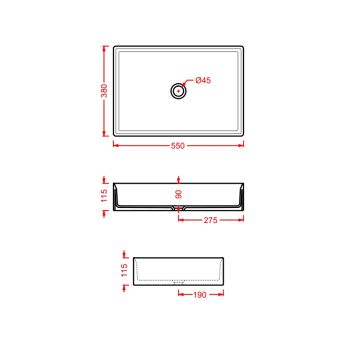 Раковина Artceram Scalino накладная без отверстий цвет Brown tortora SCL002 40 00 — фото 2, Раковины накладные