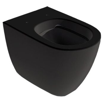 Унитаз HATRIA Fusion A0Y1ZA02 напольный безободковый слив универсальный цвет черный матовый — фото 1, Напольные унитазы