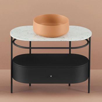 Ящик выдвижной Artceram деревянный для металлической консоли цвет черный матовый ACM038 17 — фото 1, Мебель для ванной