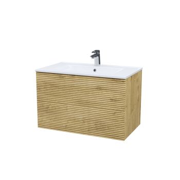 Тумба с умывальником IDDIS Bild подвесная, 80 см, дуб светлый (BIL80V0i95K) — фото 2, Тумбы с раковиной