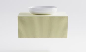 Тумба М-40 90см 1ящ RAL1013 мат./волна, раковина Атрия бел гл, столешница Solid в цвете 4631177714856 — фото 2, Тумбы с раковиной