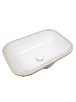 BOND S95-600 Раковина встраиваемая под столешницу 60х40х20см прямоугольная белая с переливом — фото 10, Раковины встраиваемые сверху