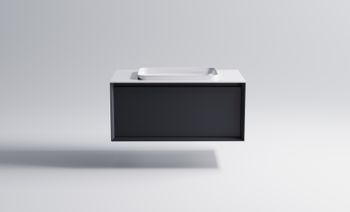 Товар: Тумба Фрейм 90 с 1ящ RAL7024 мат. с раковиной Антарес бел гл. и столешницей Solid бел гл. 4631177713903 - фото 2 Тумба Фрейм 90 с 1ящ RAL7024 мат. с раковиной Антарес бел гл. и столешницей Solid бел гл. 4631177713903 — фото 2, Тумбы с раковиной