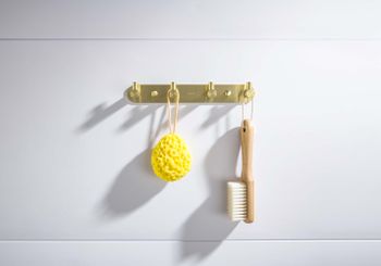 Товар: AQ4123BG ЕВРОПА планка с 4 крючками, шлиф. золото - фото 3 AQ4123BG ЕВРОПА планка с 4 крючками, шлиф. золото — фото 3, Крючки для полотенец