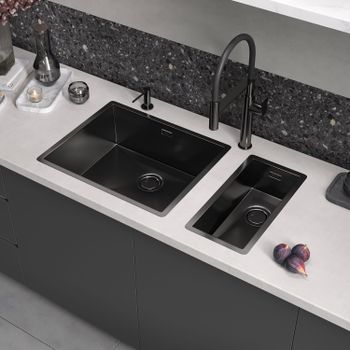 Кухонная мойка Reflexion Iseo RX2265BL оружейная сталь — фото 11, Кухонные мойки