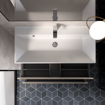 AQM900110BG "S1" Тумба под умывальник подвесная 100 см., цвет бежевый. — фото 2, Тумбы под раковину