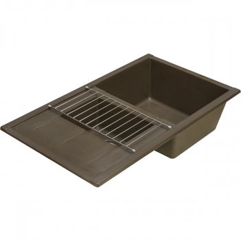 Мойка для кухни Делия 87 870x510x218 мм, прямоуг. с крылом и доп. чашей, кофе 1A716232DE280 — фото 5, Кухонные мойки