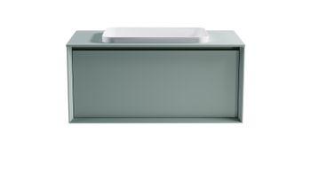 Тумба Фрейм 100см 1ящ NCS S 3005-b80g мат., раковина Антарес бел гл, столешница Solid в цвете 4631177715365 — фото 1, Тумбы с раковиной