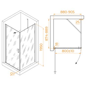Душевой уголок RGW LE-034 (LE-003 + Z-14) 900x900 351203499-11 — фото 1, Душевые уголки