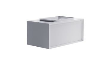 Товар: Тумба Фрейм 90 с 1ящ белый мат. с раковиной Антарес бел гл. и столешницей Solid бел гл. 4631177713910 - фото 3 Тумба Фрейм 90 с 1ящ белый мат. с раковиной Антарес бел гл. и столешницей Solid бел гл. 4631177713910 — фото 3, Тумбы с раковиной