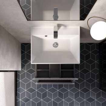 AQM900160GM "S1" тумба под умывальник подвесная 60 см., цвет серый. — фото 2, Тумбы под раковину