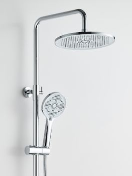 BOND B08-9100 Душевая система с тропическим душем и смесителем с изливом — фото 23, Душевые системы