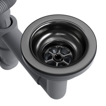 Кухонная мойка Reflexion Iseo RX2265BL оружейная сталь — фото 408, Кухонные мойки