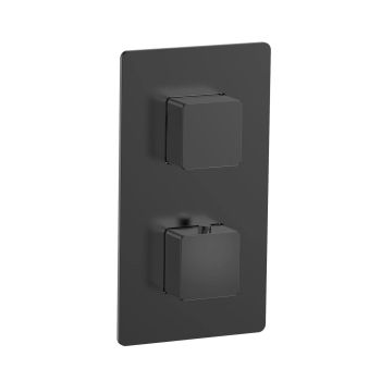 AQM8809MB Savona Встраиваемый термостат на 3 потр. в комплекте с внутр. частью, черный матовый — фото 1, Смесители