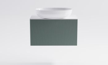 Тумба М-40 Slim 80см 1ящ NCS S 3005-B80G мат./волна, раковина Атрия бел гл., столешница Solid бел гл 4631177714528 — фото 1, Тумбы с раковиной