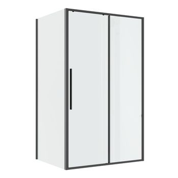 Душевое ограждение Niagara Nova NG-34-12AGR-A90GR-34 (120х90х195) прямоугольник,раздвижная,графит,стекло прозрачное,2 места — фото 1, Душевые уголки