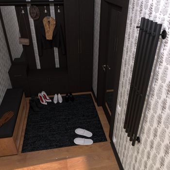 Полотенцесушитель электрический INARO 1200х240 правый, скр.монтаж, СНШ, черный матовый(RAL 9005), (Ferrum, 8 крючков), Маргроид Inaro-12024-1049-9005R — фото 2, Электрические полотенцесушители