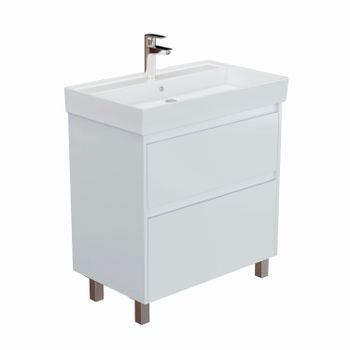 Тумба с раковиной Aquanet Nova Lite 2.0 75 напольная цв. белый глянец 00348195 — фото 2, Тумбы с раковиной