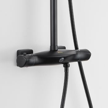 BOND B07-9488 Душевая стойка с термостатом, тропическим душем и смесителем с изливом — фото 2, Душевые стойки