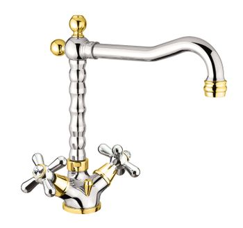 Смеситель для раковины Fiore MARGOT SKY (SWAROVSKI®) 01CO0625, хром/золото — фото 1, Смесители для раковины