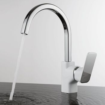 Смеситель для кухни D&K Berlin DA1432416, белый — фото 1, Смесители для кухни