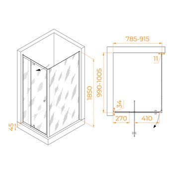 Душевой уголок RGW PA-44 (PA-02 + Z-050-1) 800x1000 41084480-011 — фото 1, Душевые уголки