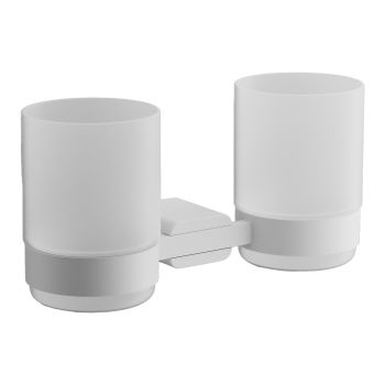 Стакан для ванной комнаты двойной BELZ B91008, белый — фото 1, Стаканы для зубных щеток