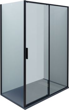 Душевая дверь Aquanet Pleasure Evo 140 AE65-N140-BT профиль черный, прозрачное стекло — фото 17, Душевые двери в нишу