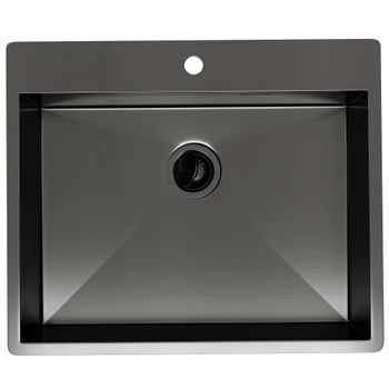 Кухонная мойка Reflexion Iseo RX2265BL оружейная сталь — фото 282, Кухонные мойки
