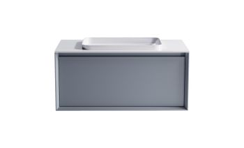 Тумба Фрейм 100 с 1ящ NCS S 3005-R80B мат. с раковиной Антарес бел гл. и столешницей Solid бел гл. 4631177713934 — фото 1, Тумбы с раковиной