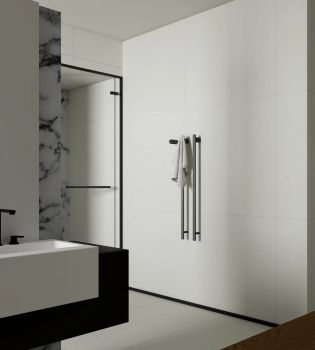 AQM3132GM Полотенцесушитель электрический (встраиваемый) 1000*456 c терморегуляторм, цвет: металл. — фото 2, Электрические полотенцесушители