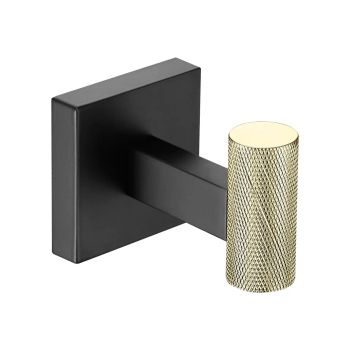 Крючок для ванной комнаты Rose RG3011H, золото/черный — фото 1, Крючки для полотенец