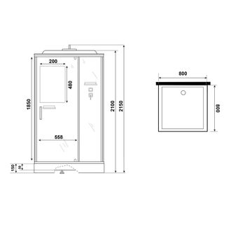 Душевая кабина Niagara Standart ST80/15Q (80х80х215) квадрат,поддон 15см,распашная,проф.белый,3 места — фото 11, Душевые кабины