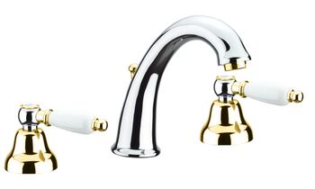 Смеситель для раковины Fiore COLONIALE 02CO0628, хром/золото — фото 1, Смесители для раковины