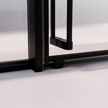 Душевой угол раздвижной Veconi Premium Prato 300 SP B-L, 1100х1000x2000, черный матовый, стекло прозрачное PR3/L-SP-110100-01-B-C4 — фото 3, Душевые уголки