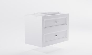 Тумба Классик 100см 2ящ белый мат., раковина Ретро бел глянц, столешница Solid белый мат. 4631177715891 — фото 3, Тумбы с раковиной