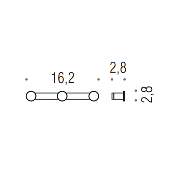 Крючок COLOMBO DESIGN MINI CD117.NM тройной цвет черный матовый — фото 2, Крючки для полотенец