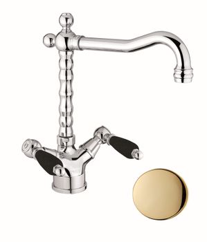 Смеситель для кухни Fiore COLONIALE BLACK 22000625, золото — фото 1, Смесители для кухни